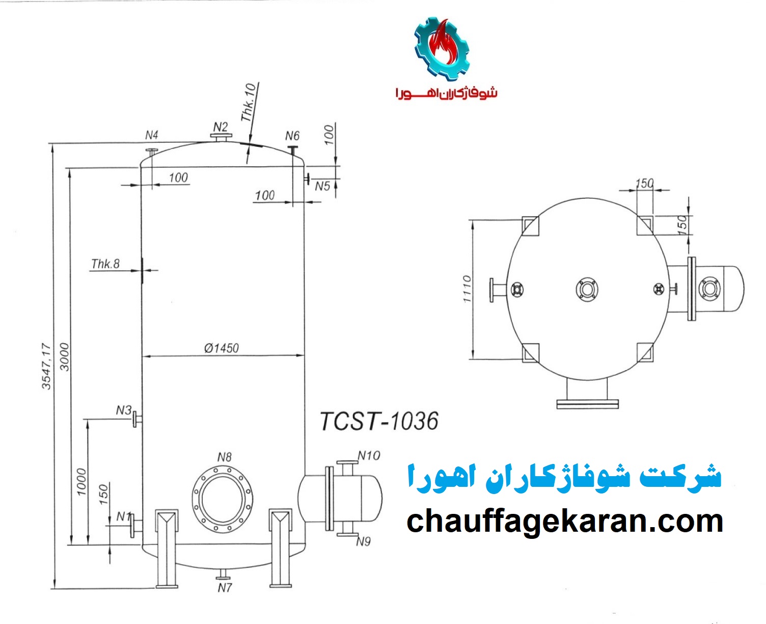 منبع کویل دار ایستاده شوفاژکاران 4 اجزای منبع کویل دار ایستاده